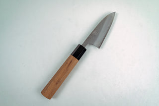 Yoshikane Hamono White #2 Nashiji Stainless Clad Paring 80mm - Thecooksedges