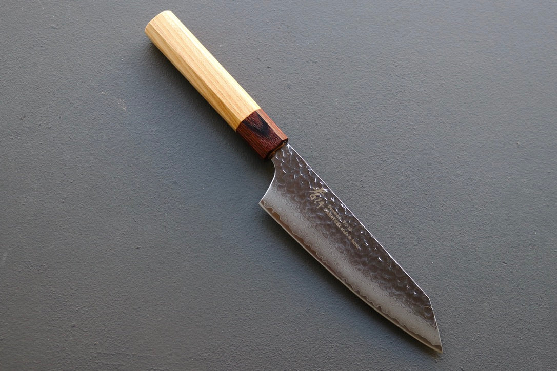 Sakai Takayuki 33 Layer Damascus Wa Kengata Santoku 170mm - Thecooksedges