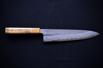 Yoshikazu Tanaka White#1 Damascus Gyuto 240mm w/Spalted Maple Handle - Thecooksedges