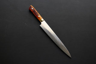 Takeshi Saji VG10 Rainbow Damascus Sujihiki 240mm - Thecooksedges