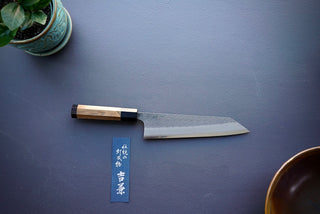 Yoshikane White #2 Kurouchi Tuschime Kiristuke Gyuto 210mm - Thecooksedges