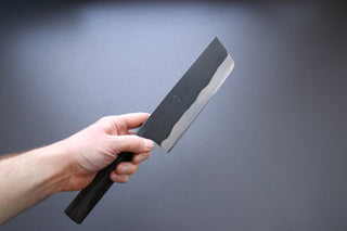 Kaji-bei Suminagashi Kurouchi Nakiri 165mm - Thecooksedges