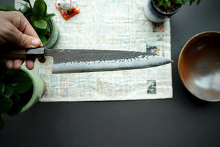 Shinkiro AS Damascus Kurouchi Tsuchime Gyuto 240mm - Thecooksedges