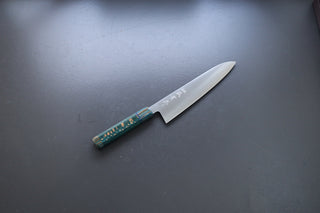 Shigeki Tanaka Migaki Aogami#2 Gyuto 210mm w/Custom Handle - Thecooksedges