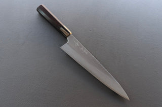 Mazaki Migaki Gyuto 240mm w/Ebony and White Buffalo Horn Handle - Thecooksedges