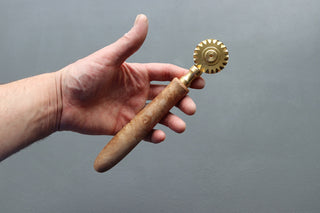 Brass Pasta Cutter w/ Custom Burl Handle - Thecooksedges