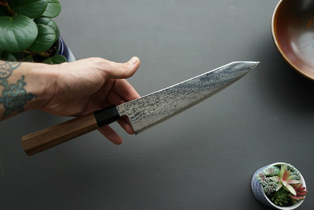 Hatsukokoro Sunaarashi Kurozome Damascus Kiritsuke Gyuto 240mm - Thecooksedges