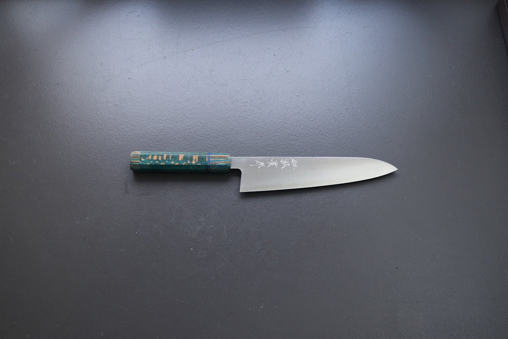 Shigeki Tanaka Migaki Aogami#2 Gyuto 210mm w/Custom Handle - Thecooksedges
