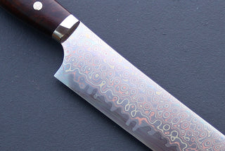 Nigara Hamono Rainbow Damascus Sakimaru Sujihiki 450mm - Thecooksedges