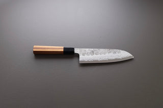 Hatsukokoro Inazuma AS Damascus Santoku 170mm - Thecooksedges