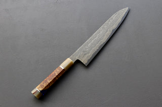 Nigara Hamono Blue2 Wrought Iron Clad Damascus Gyuto 270mm - Thecooksedges