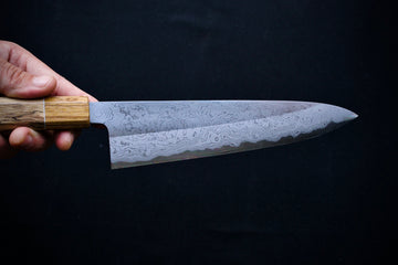 Yoshikazu Tanaka White#1 Damascus Gyuto 240mm w/Spalted Maple Handle - Thecooksedges