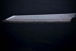 Nigara Hamono Anmon Kurozome Left Handed Kiritsuke Yanagiba 330mm - Thecooksedges