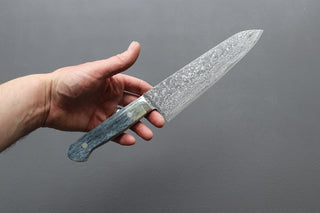 Mr. Itou R2 Damascus Gyuto 180mm w/Western Camel Bone Handle - Thecooksedges