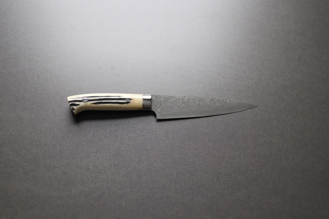 Takeshi Saji R2 Damascus Petty 150 Staghorn handle - Thecooksedges