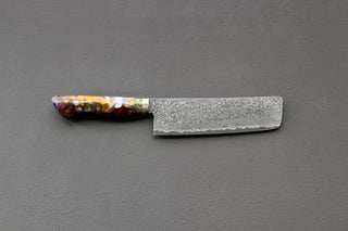 Shigeki Tanaka R2 Damascus Nakiri 170mm w/Custom Western Acrylic - Thecooksedges