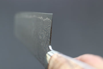 Shigeki Tanaka R2 Damascus Nakiri 170mm w/Custom Western Birch - Thecooksedges