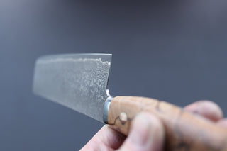 Shigeki Tanaka R2 Damascus Nakiri 165mm Western Handle - Thecooksedges
