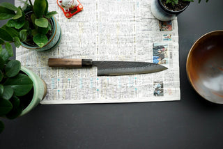 Shinkiro AS Damascus Kurouchi Tsuchime Gyuto 240mm - Thecooksedges