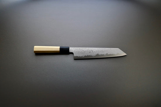 Sakai Kikumori x Yoshikazu Tanaka Blue Damascus Kiritsuke 210mm - Thecooksedges