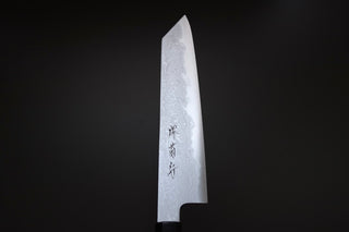 Sakai Kikumori x Yoshikazu Tanaka Blue Damascus Kiritsuke 210mm - Thecooksedges