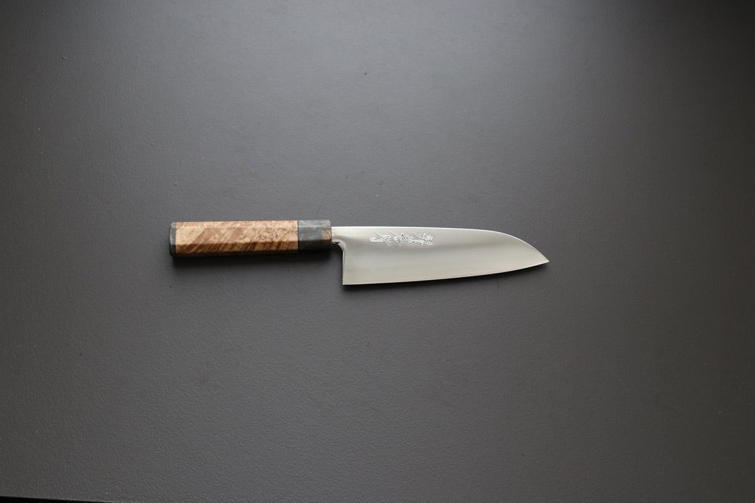 Sakai Takayuki SRS-15 Santoku 165mm custom handle - Thecooksedges