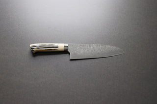 Takeshi Saji R2 Damascus Santoku 180mm Staghorn handle - Thecooksedges