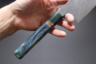 Sakai Kikumori Nashiji Gyuto 240mm Custom Handle - Thecooksedges