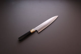 Sukenari ZDP189 Migaki Gyuto 240mm w/Ebony Handle - Thecooksedges