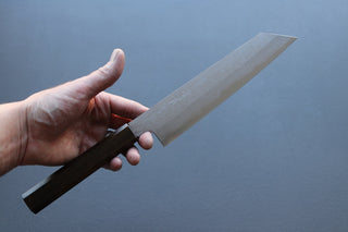 Yoshikazu Tanaka Blue1 Damascus Kiritsuke 240mm w/Black Oak Handle - Thecooksedges