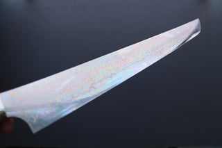 Nigara Hamono Rainbow Damascus Sakimaru Sujihiki 450mm - Thecooksedges