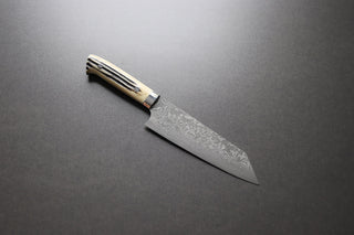 Takeshi Saji R2 Damascus Bunka 180mm Staghorn Handle - Thecooksedges