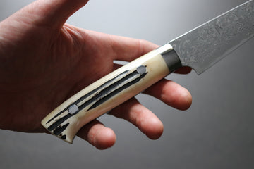 Takeshi Saji R2 Damascus Petty 150 Staghorn handle - Thecooksedges