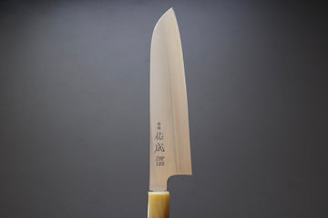 Sukenari ZDP189 Migaki Santoku 180mm w/Ebony Handle - Thecooksedges