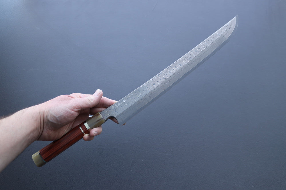 Nigara Hamono Silver3 Kurozome Sakimaru Yanagiba 330mm - Thecooksedges