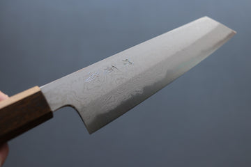 Yoshikazu Tanaka Blue1 Damascus Kiritsuke 210mm w/Black Oak Handle - Thecooksedges