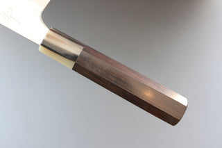 Mazaki Migaki Gyuto 240mm w/Ebony and White Buffalo Horn Handle - Thecooksedges