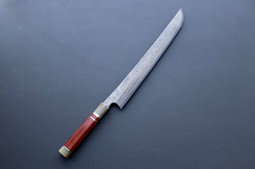 Nigara Hamono Silver3 Kurozome Sakimaru Yanagiba 330mm - Thecooksedges