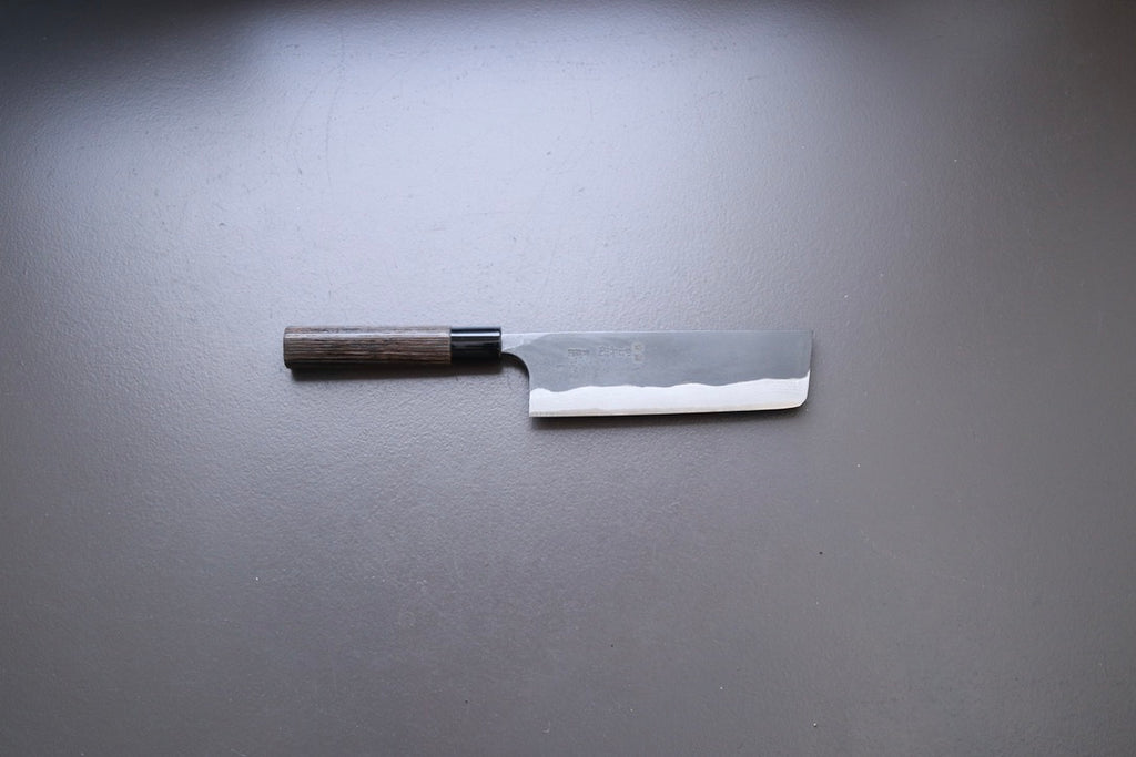 Kaji-bei Suminagashi Kurouchi Nakiri 165mm - Thecooksedges