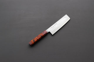 Shigeki Tanaka Nashiji Nakiri 165mm w/Custom Handle - Thecooksedges