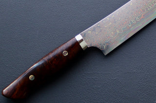 Nigara Hamono Rainbow Damascus Sakimaru Sujihiki 450mm - Thecooksedges