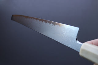 Nakagawa x Myojin Blue1 Damascus Sakimaru Sujihiki 390mm - Thecooksedges