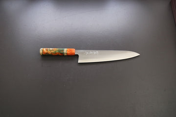 Shigeki Tanaka Migaki Aogami#2 Gyuto 240mm w/Custom Handle - Thecooksedges