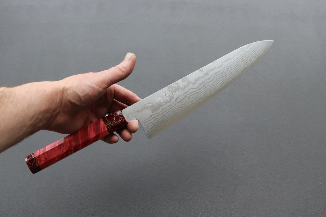 Shigeki Tanaka VG10 Damascus Gyuto 240mm w/Custom Handle - Thecooksedges