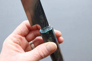 Sukenari ZDP189 Damascus petty 165mm w/Custom Handle - Thecooksedges