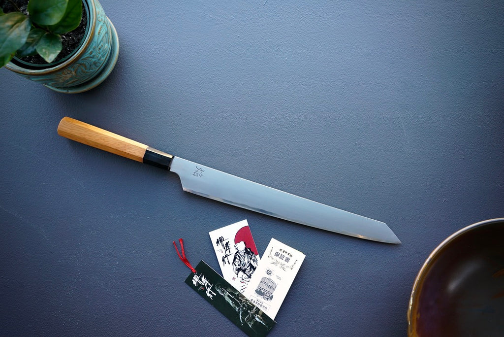 Itsuo Doi Homura Blue #2 Hien Kengata Yanagiba 300mm - Thecooksedges