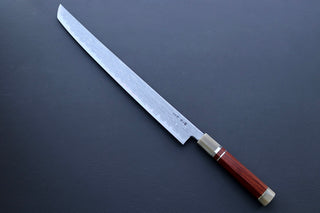 Nakagawa x Myojin Blue1 Damascus Sakimaru Sujihiki 390mm - Thecooksedges