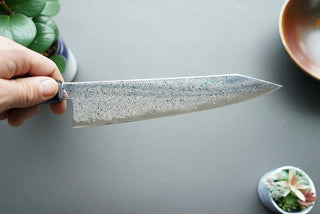 Hatsukokoro Sunaarashi Kurozome Damascus Kiritsuke Gyuto 210mm - Thecooksedges