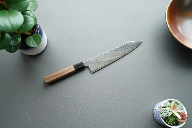Hatsukokoro Sunaarashi Kurozome Damascus Kiritsuke Gyuto 210mm - Thecooksedges