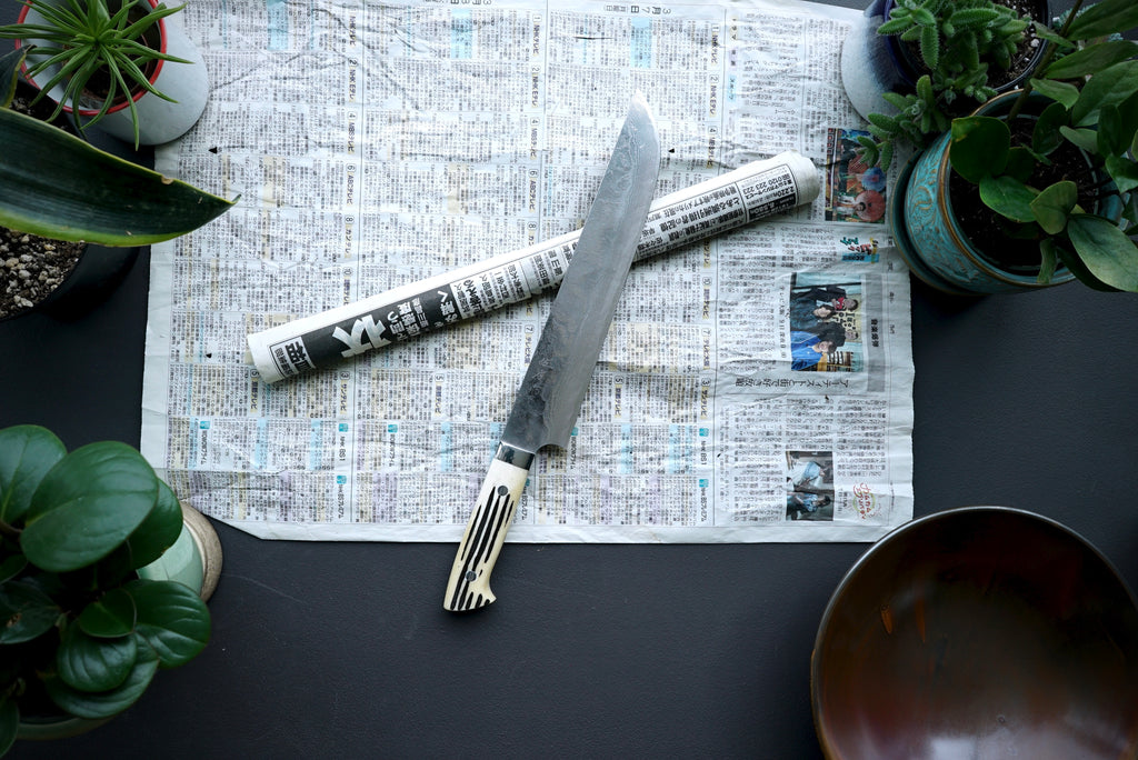 Takeshi Saji R2 Diamond Damascus Sakimaru Sujihiki 240mm - Thecooksedges